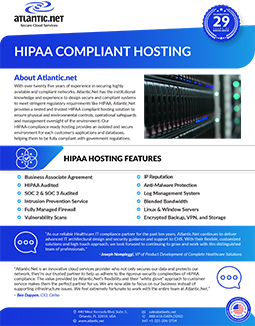 HIPAA Complaint Hosting Brochure