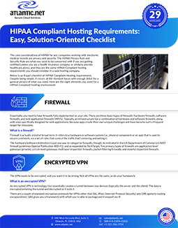 HIPAA Compliant Hosting Requirements Brochure
