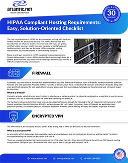 HIPAA Compliant Hosting Requirements Brochure