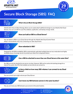 Secure Block Storage (SBS) FAQ Brochure