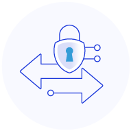 Migration and encryption icon for securely moving ePHI