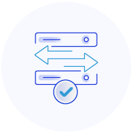 Post-migration validation icon for verifying HIPAA hosting readiness