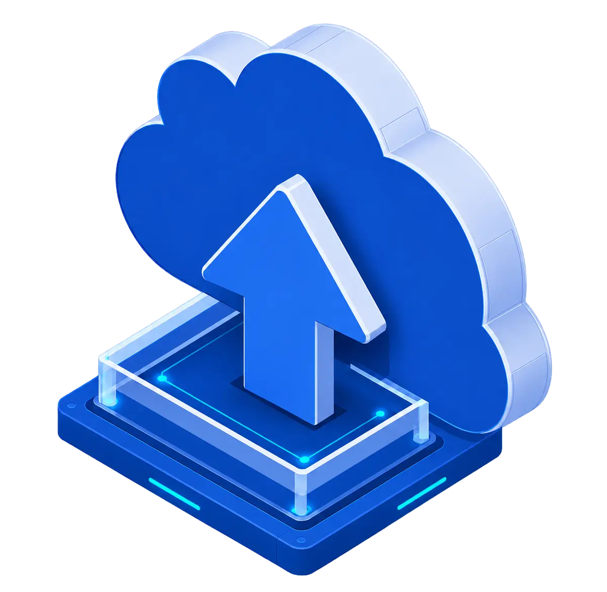 One upward backup arrow entering a cloud from a compact routed Atlantic.Net platform