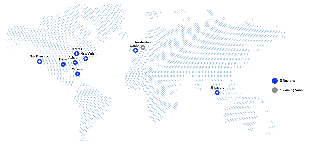 USA Data Center Regions Map