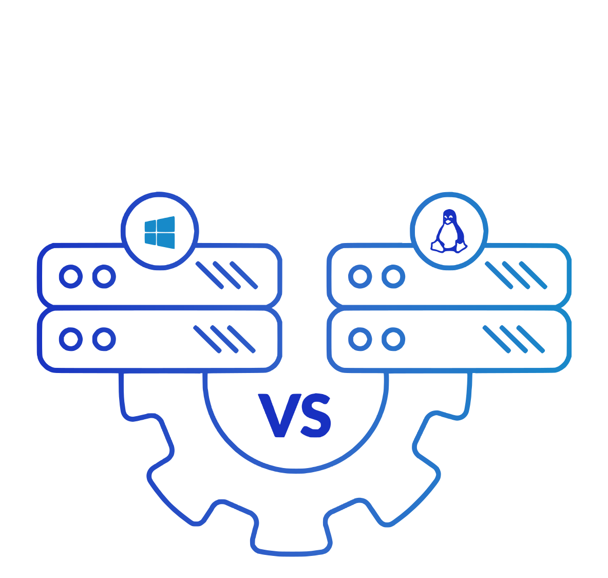 Windows vs Linux Dedicated Servers Icon