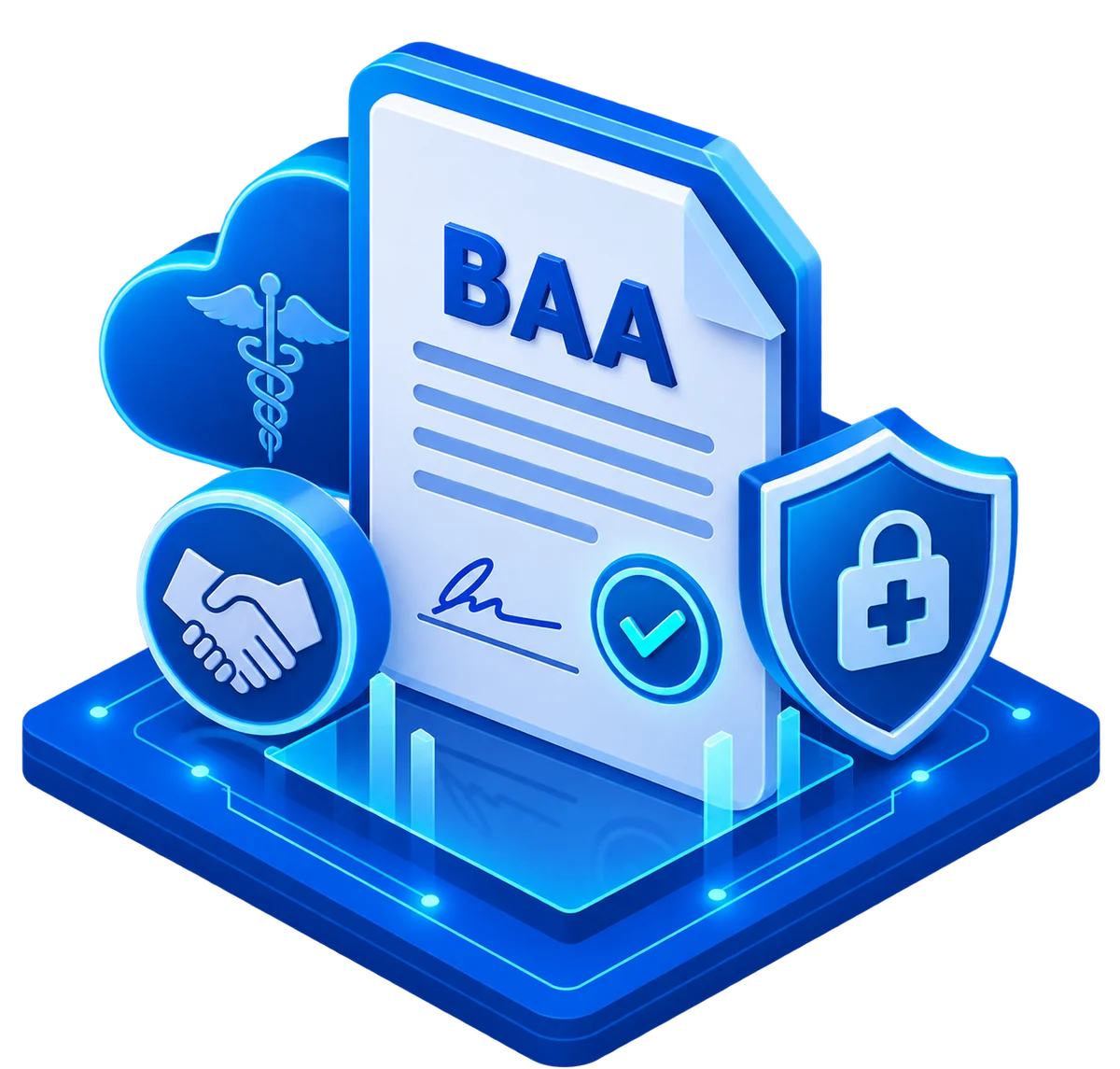 Illustration of a signed HIPAA Business Associate Agreement