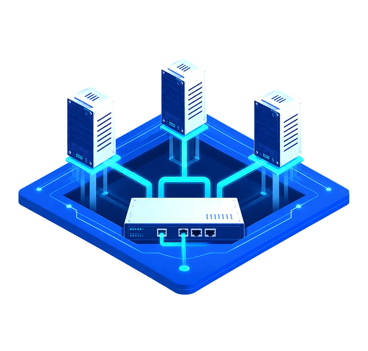 Managed load balancer distributing one incoming route across three backend servers