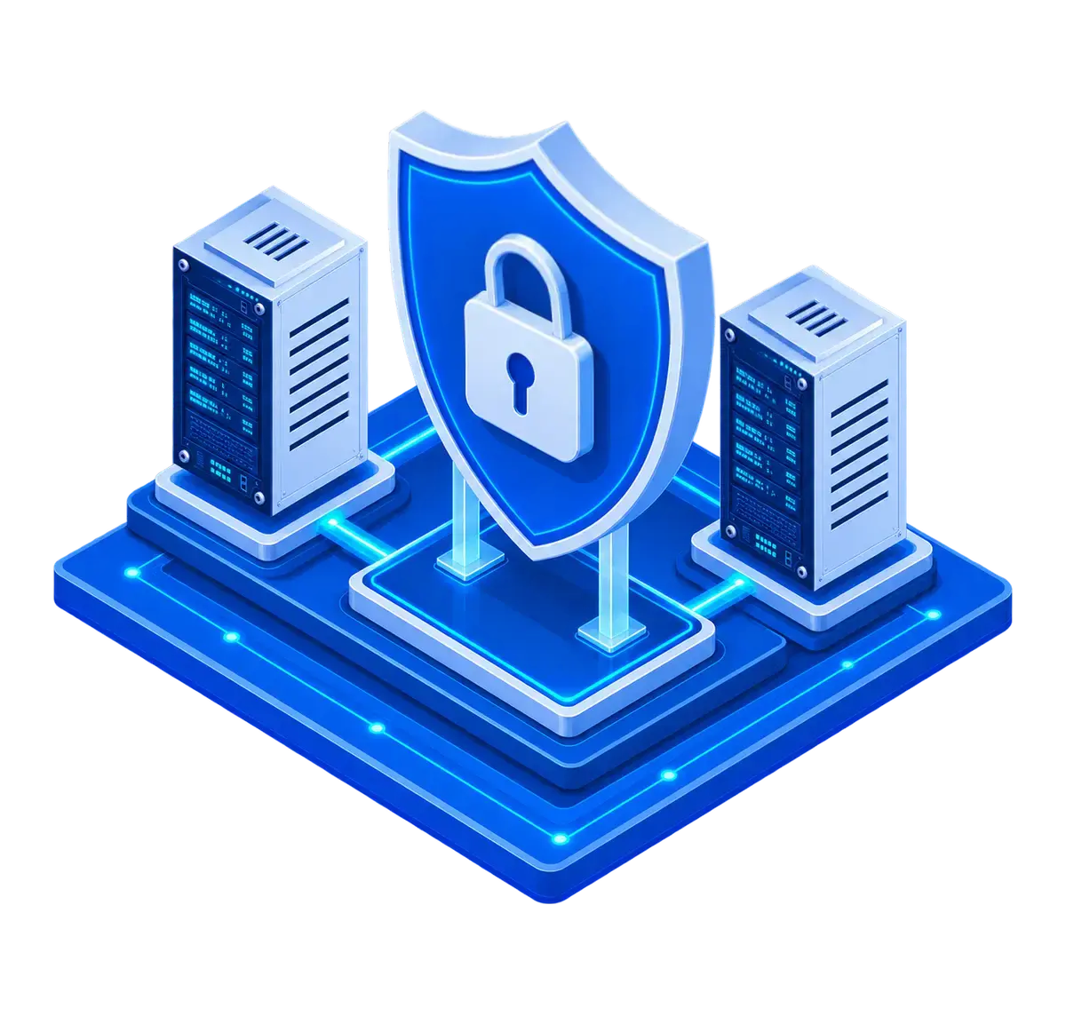Two server environments protected by one centrally enforced managed multi-factor authentication shield