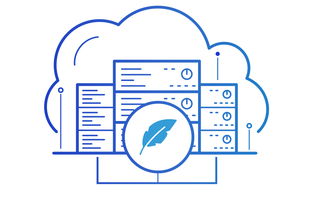 Diagram of an Apache HTTP Server delivering web content to client browsers