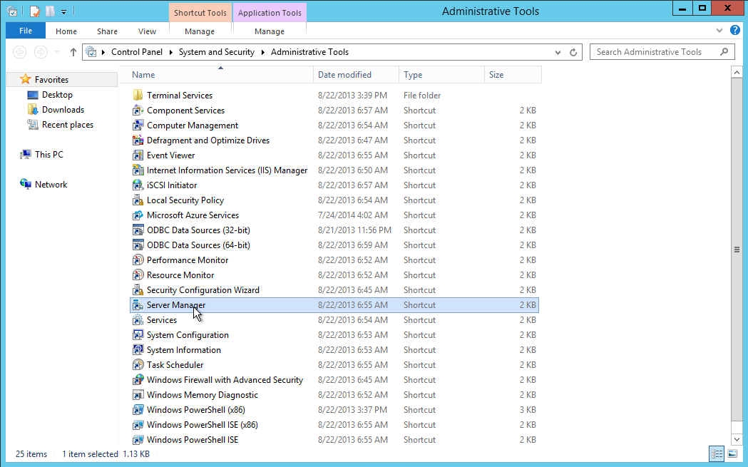Open Server Manager