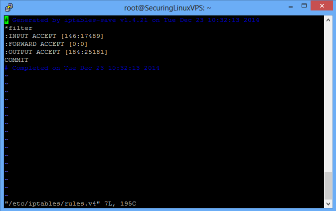 Sample: /etc/iptables/rules.v4
