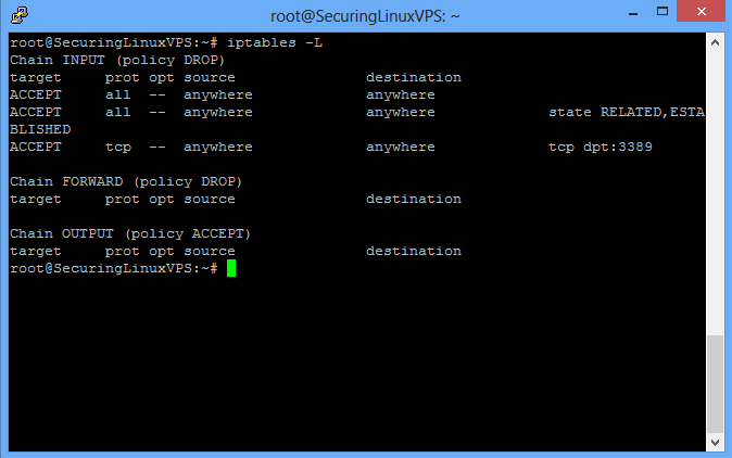Sample: /etc/iptables/rules.v4