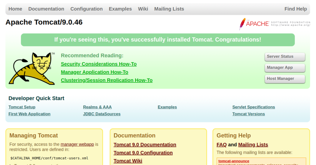 Tomcat Dashboard