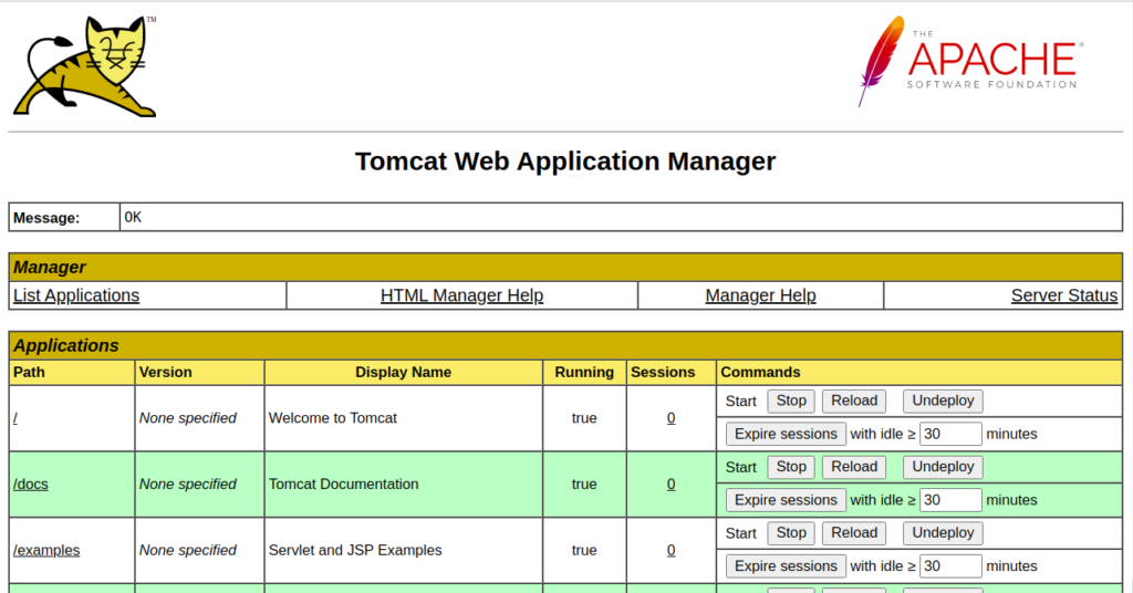 Tomcat Manager App