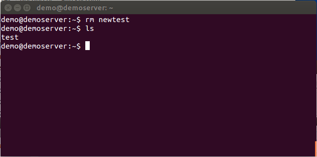 An example of using the command "rm"