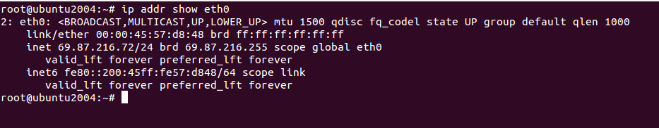 Display IP address