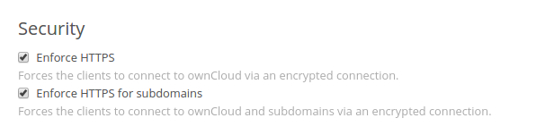 ownCloud Security options