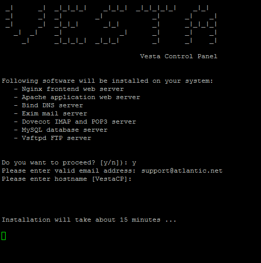 After selecting the hostname, the installation will begin.