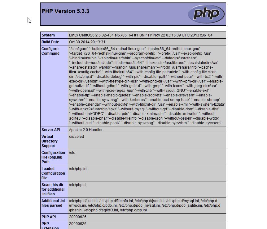 Sample info.php