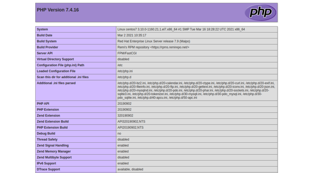 PHP CentOS 7