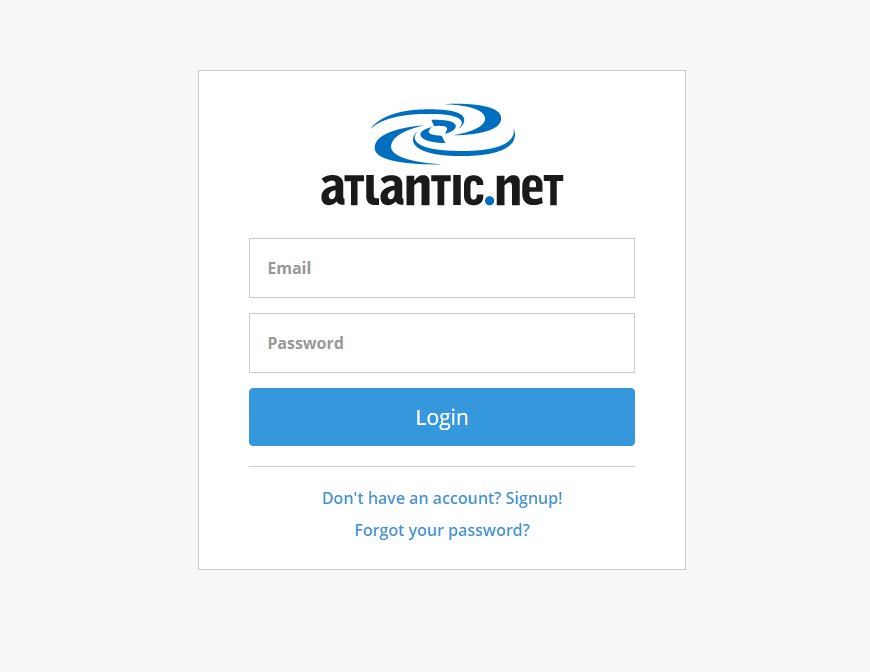 Atlantic.Net cloud login