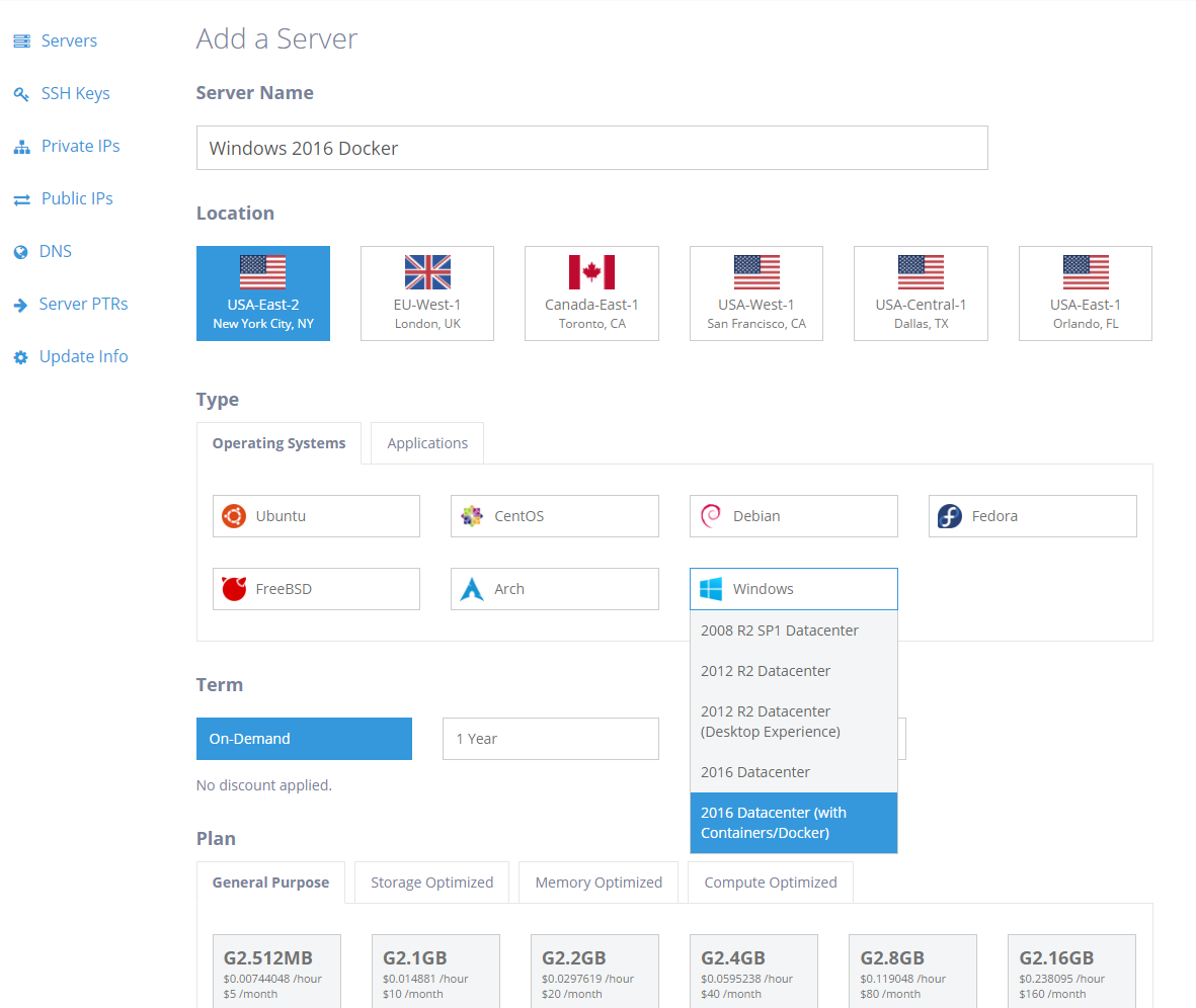 Docker selection