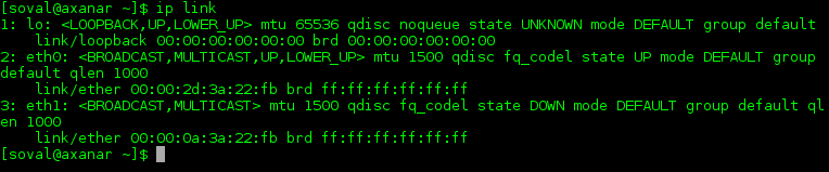 ip link on Arch Linux