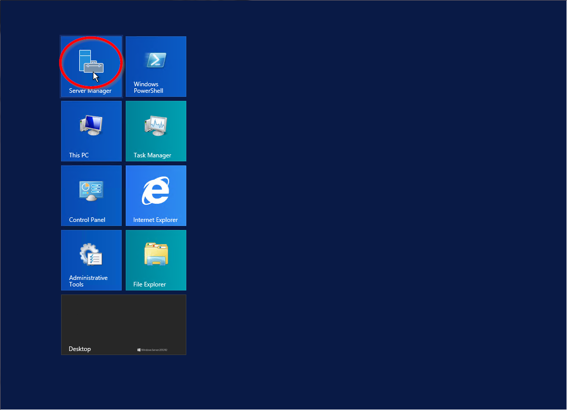 Open Server Manager by going to Start>Server Manager.
