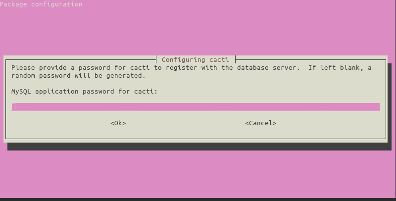 Leave Password Blank for cacti User To Generate a Random Password