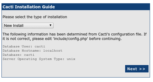 Web setup wizard - New Install