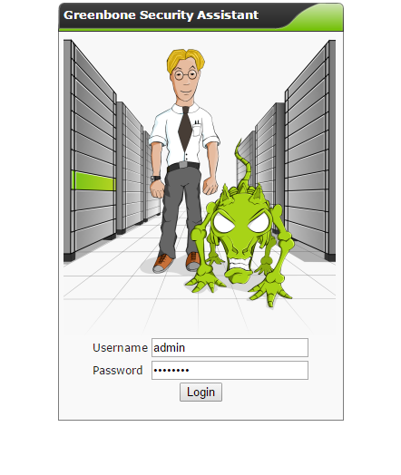 An example of the OpenVAS login page.