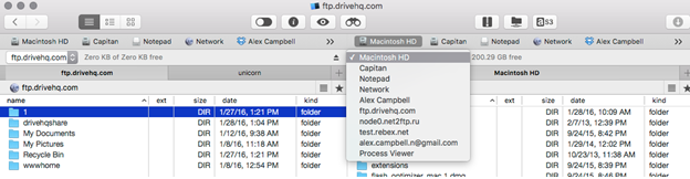 An example the Commander One workflow