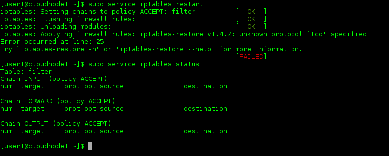 IPtables status