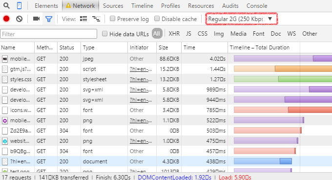Network Throttling at 2G connectivity