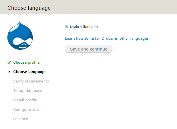 Select the language of your choice.