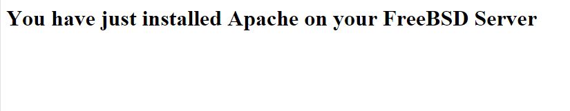 This is the test page created to verify Apache was installed correctly in FreeBSD