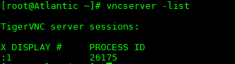 vncserver -list