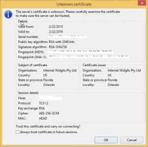 Certificate Warning