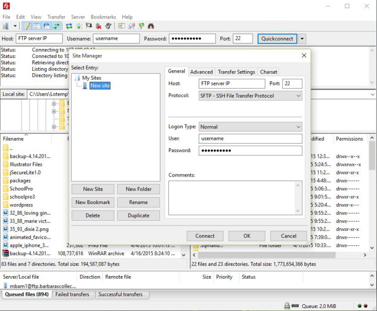 how to use filezilla on raspion