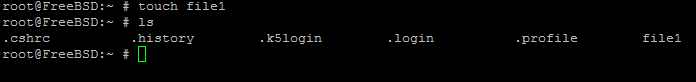An example of using the "touch" command