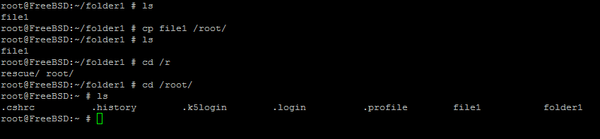 An example of using the "cp" command