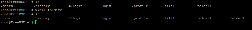 An example of using the "mkdir" command