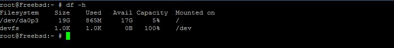 This is the default output of the df -h command in FreeBSD