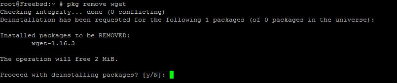 This is the default output of the pkg remove command