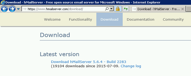 IE HMail download