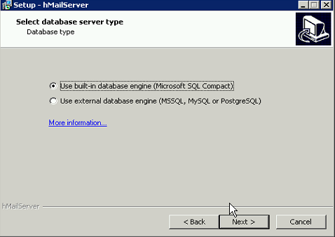hMail database option