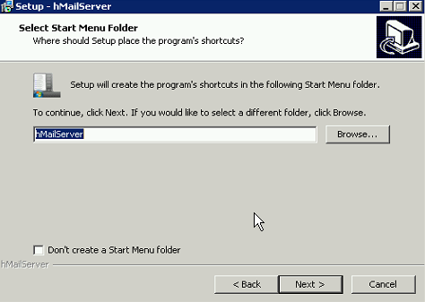HMail start menu folder
