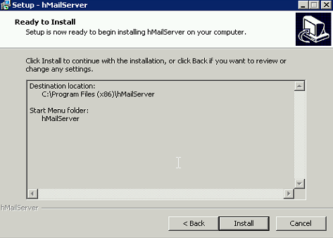 HMail settings confirmation