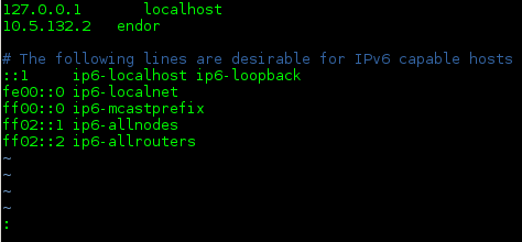 Sample: /etc/hosts