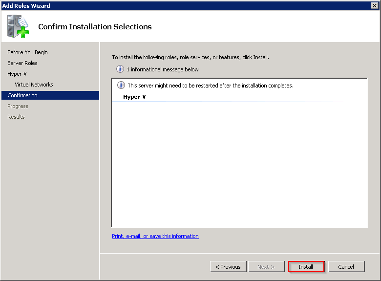 Confirm Install Selection
